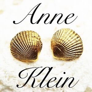 🐚🏝 Anne Klein Gold Tone Seashell Minimalist Earrings & Nautical Bracelet 🐚🏝